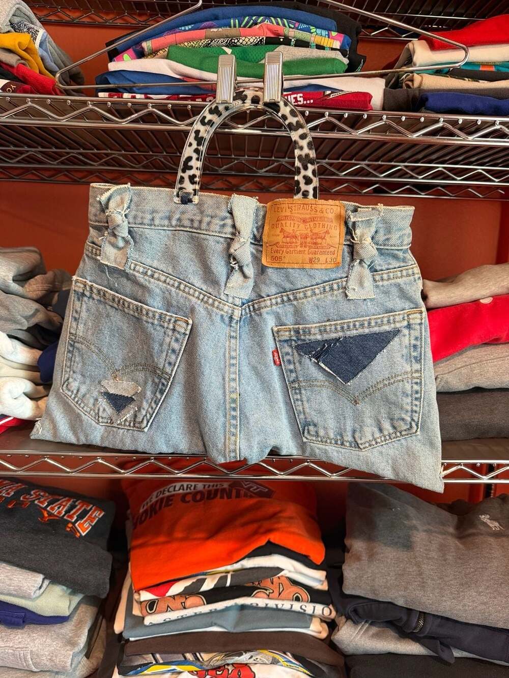 Levi's 505 Size W29 L30 Upcycled Denim Handbag Custom Vintage Purse